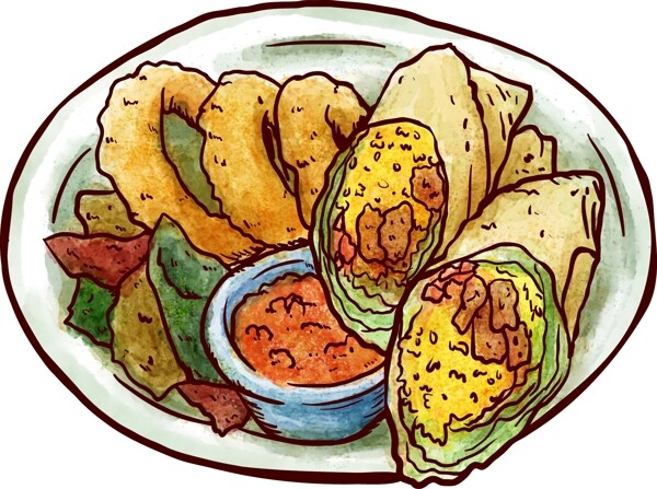 抽象食物元素