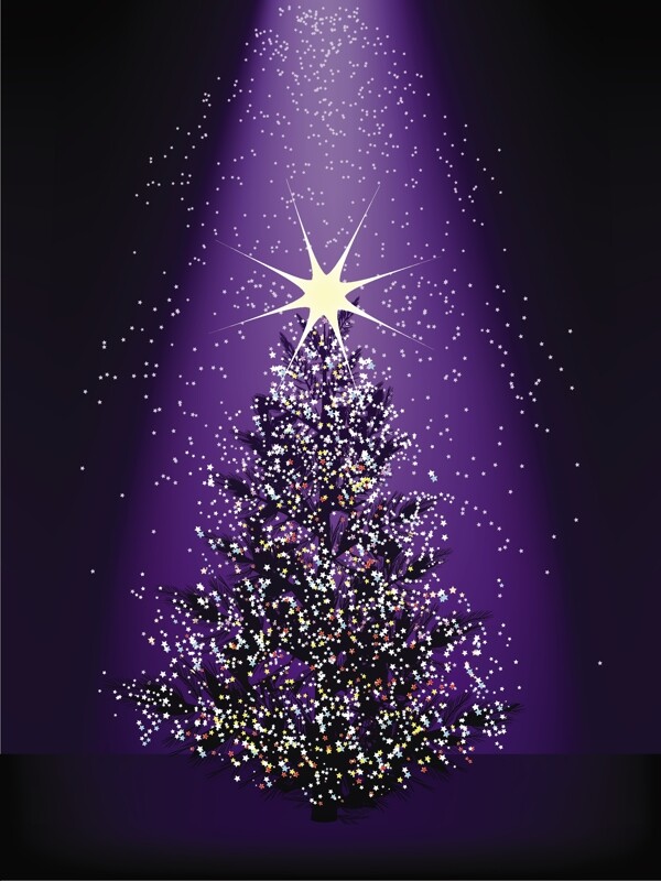 五角星圣诞树背景