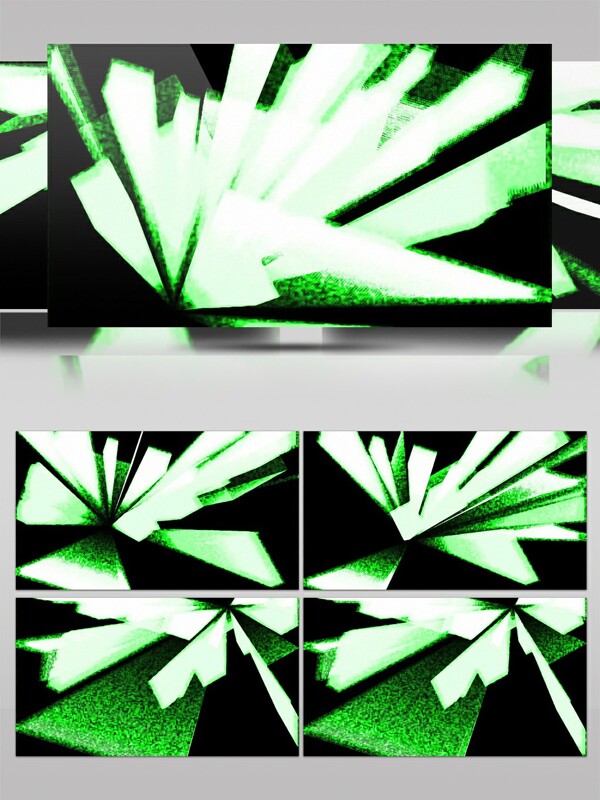 酷炫几何冰晶绿色简约视频素材