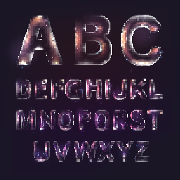 透明英文字母