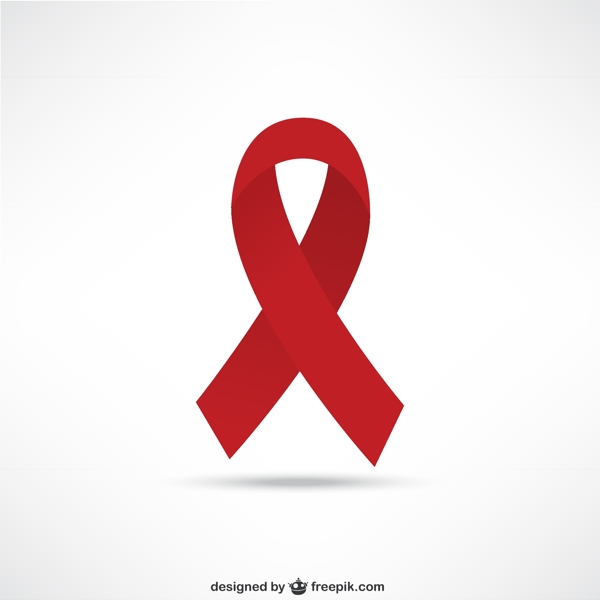 艾滋病标志红丝带设计矢量素材