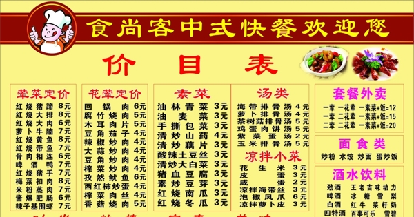 價目表