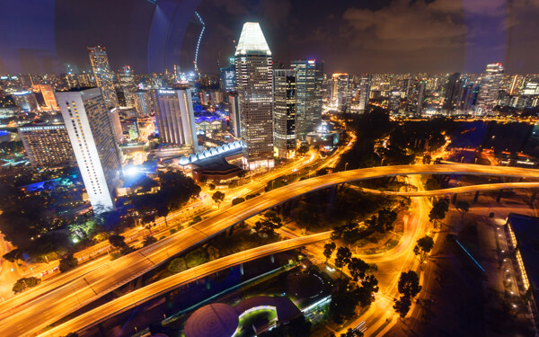 新加坡绚丽夜景图片
