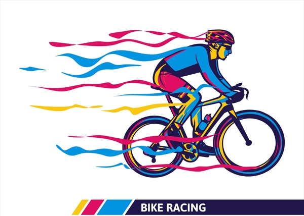 自行车运动比赛插画插图