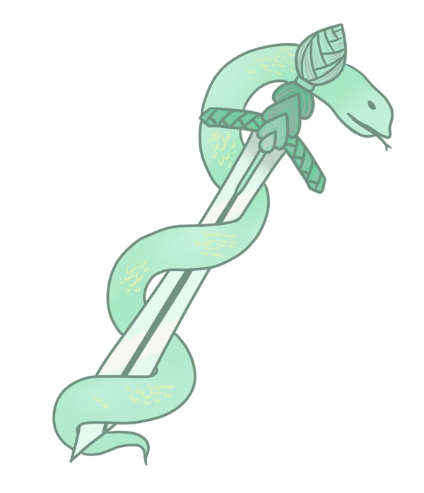 绿色蛇缠刀剑插图