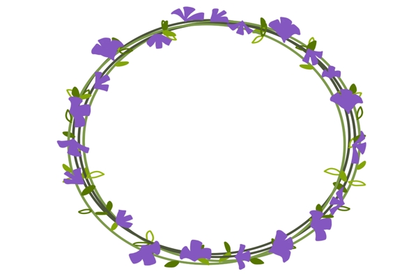 紫色花朵装饰花环