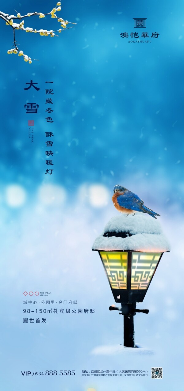 中国风大雪雪景