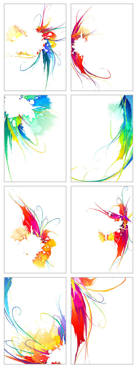 矢量素材潮流幻彩墨跡