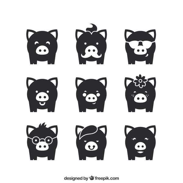 各种猪图标