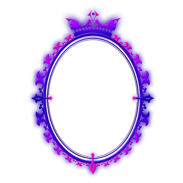 欧式皇冠迷幻紫边框之魔镜矢量可商用素材