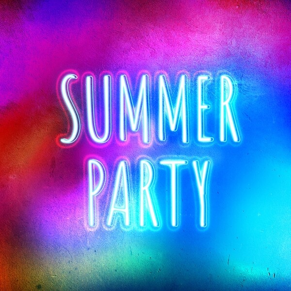 酷夏季派对字体与霓虹灯效果