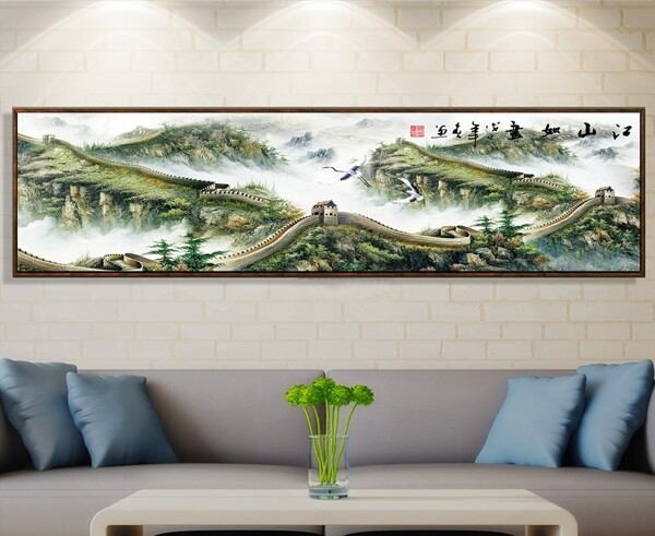 新中式江山如此多娇长城装饰画