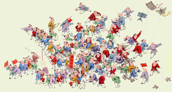 百子图中国年画传统文化图片
