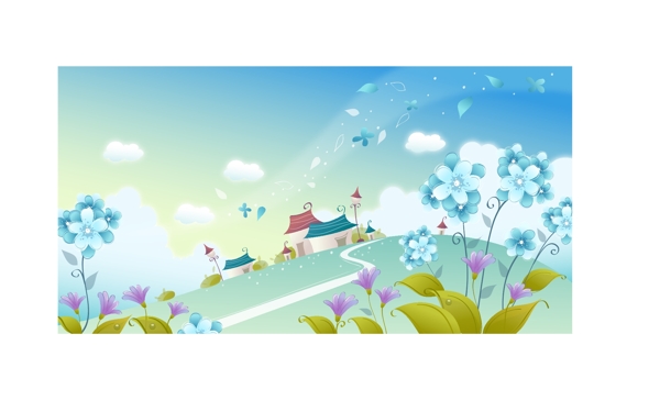 最新韓國(guó)春夏風(fēng)景矢量圖15