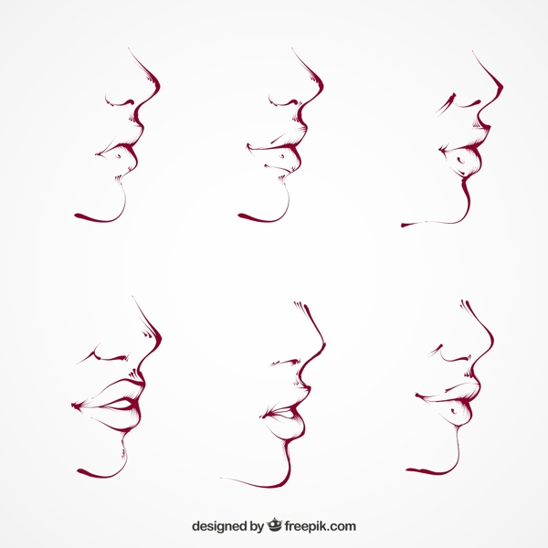 6款手绘鼻子和嘴设计