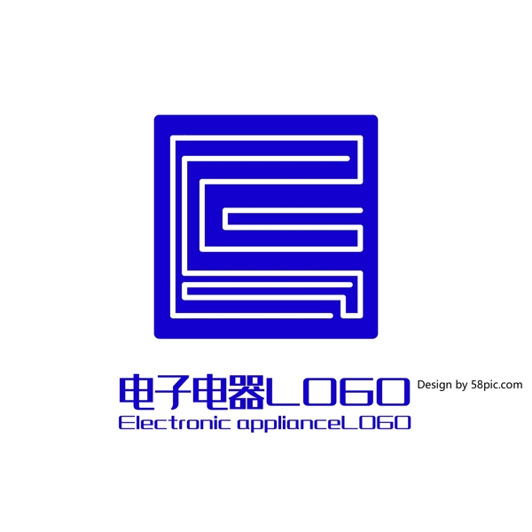 原創(chuàng)創(chuàng)意簡約扁平E字芯片電子電器LOGO