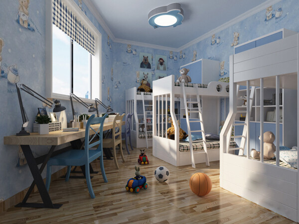 现代欧式儿童卧室装修效果图