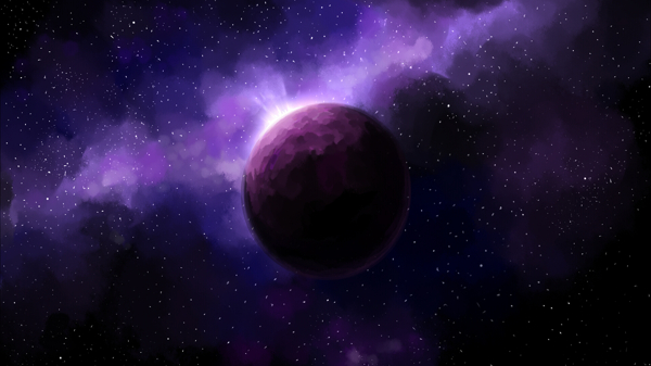 紫色梦幻大气层唯美星空背景