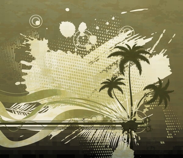 棕櫚樹矢量夏季背景