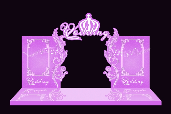紫色婚礼背景效果图
