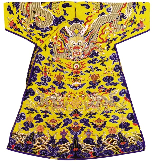 民間服飾清朝官服布藝古龍雙龍龍鳳呈祥古服繡花民間藝術(shù)中華刺繡PSD分層素材源文件中國傳統(tǒng)元素整合圖庫