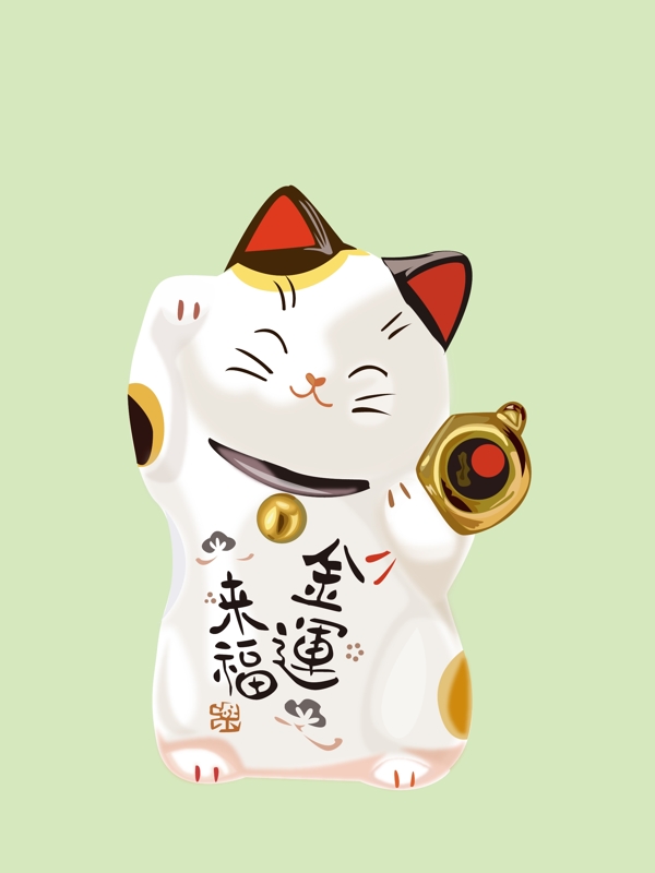招財(cái)貓日式元素AI