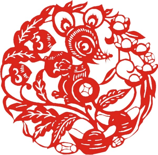 剪紙鼠圖片