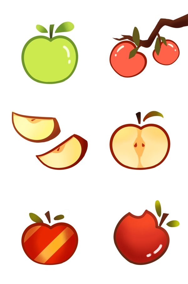 苹果插画卡通苹果图片