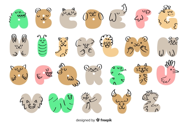 抽象动物字母图片