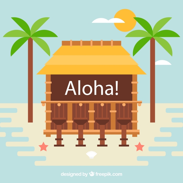 夏威夷海上度假木屋图片