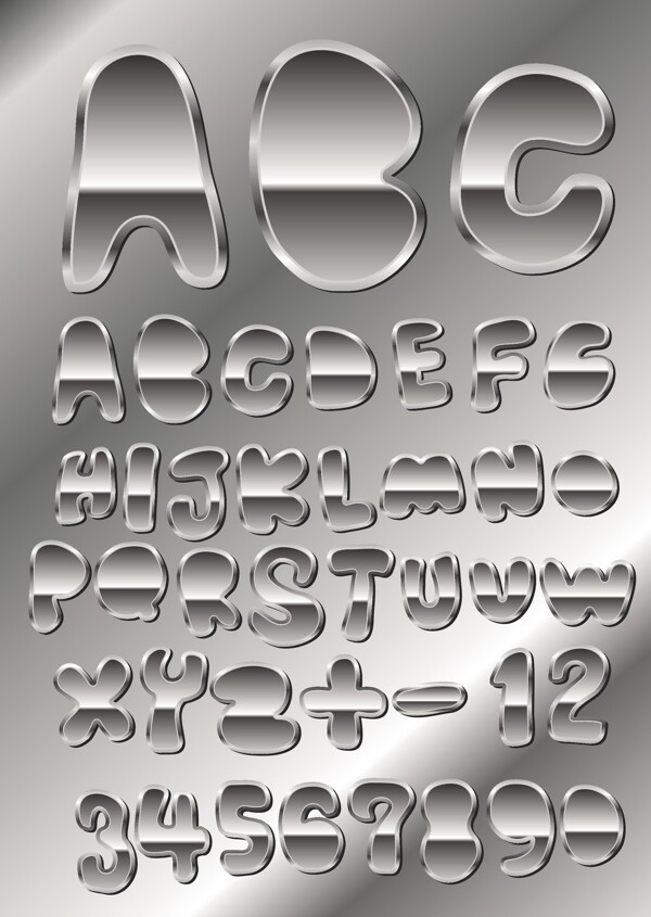 金属质感字体设计矢量图4