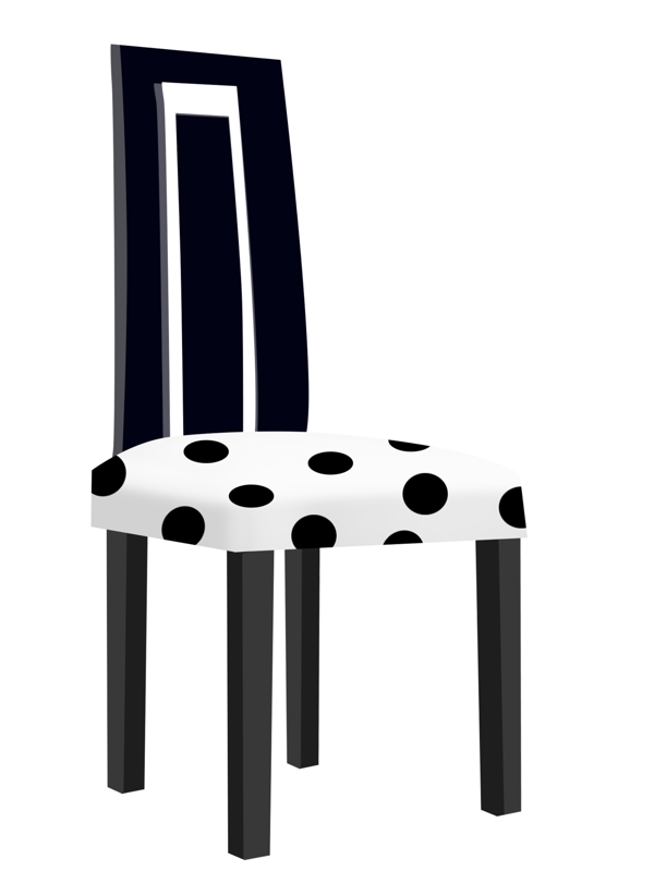 黑色的实木椅子插画