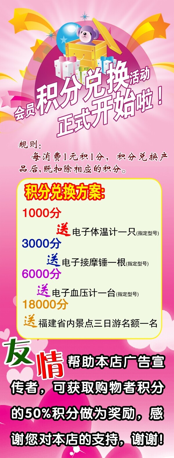 積分兌換展板