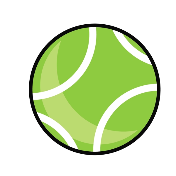 绿色网球运动卡通兴趣爱好图标