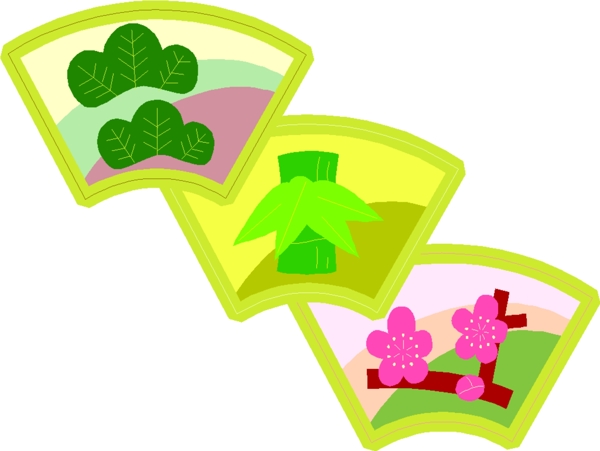 农历新年春节扇面矢量图36