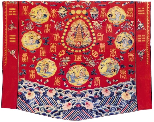 民間服飾清朝官服布藝古龍雙龍龍鳳呈祥古服繡花民間藝術(shù)中華刺繡PSD分層素材源文件中國傳統(tǒng)元素整合圖庫