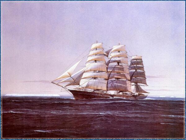 海洋五桅帆船图片