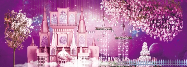 紫色城堡背景