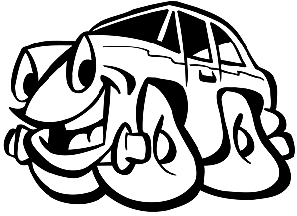 汽車擬人卡通汽車矢量素材EPS格式0030