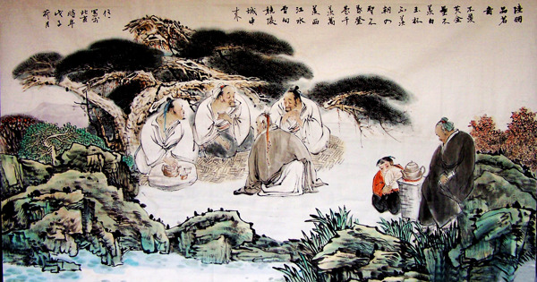 陸羽品茗圖圖片