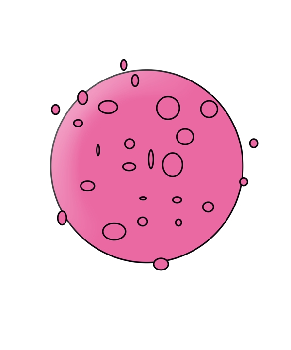 粉色细菌病菌插画