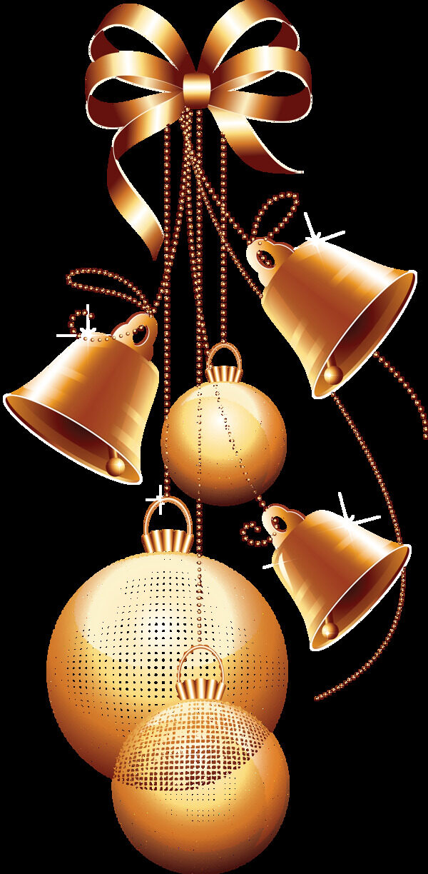 大气圣诞铃铛吊球装饰元素