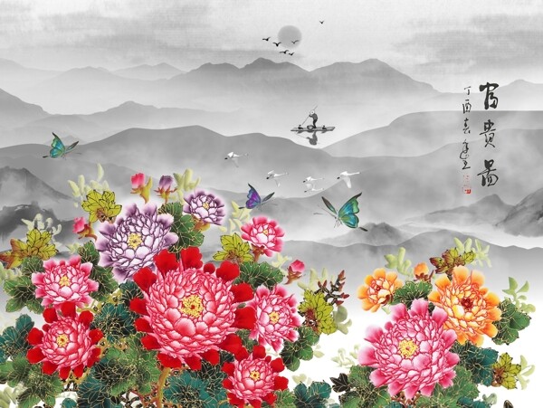 新中式背景墻