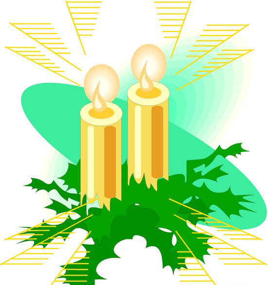 位图图案概括蜡烛烛光绿叶免费素材