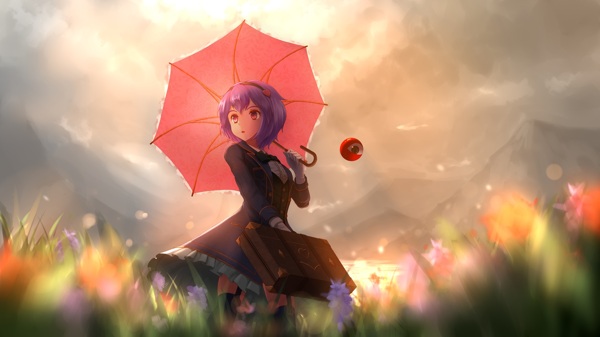 彩色動漫人物插畫背景