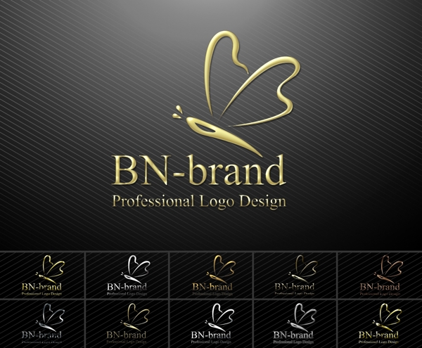 美容蝴蝶化妆品标志logo设计