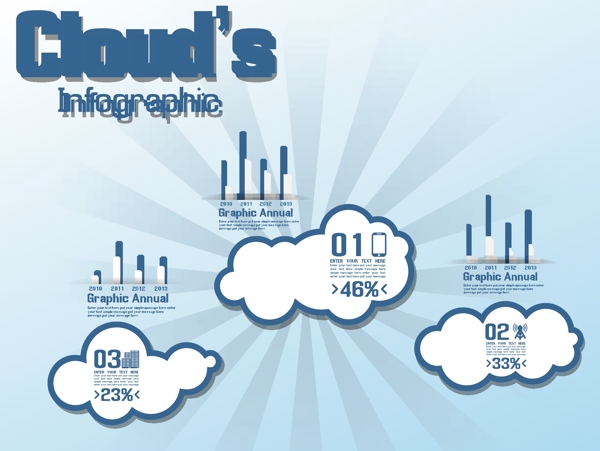 云朵元素商业图表创意设计矢量素材下载
