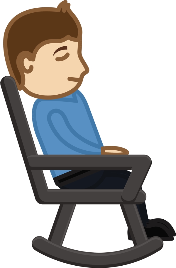 男人在摆动的椅子上休息
