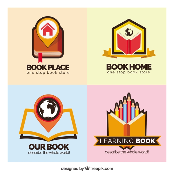 平面设计中的彩色书籍标识