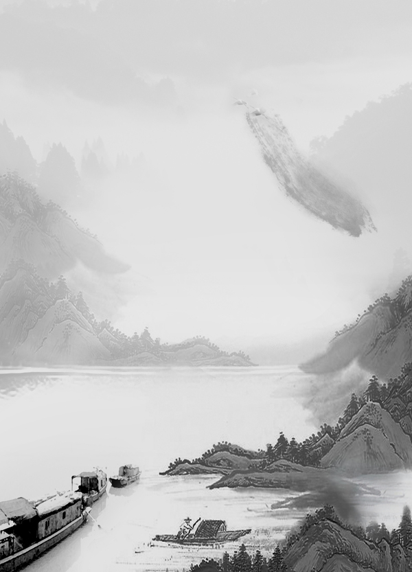 淺色水墨畫